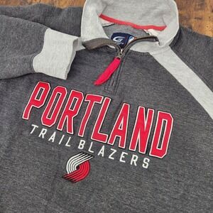 Portland Trail Blazers 1/4 Zip‎ Pullover Sweatshirt Jacket Pockets NBA Sz Medium